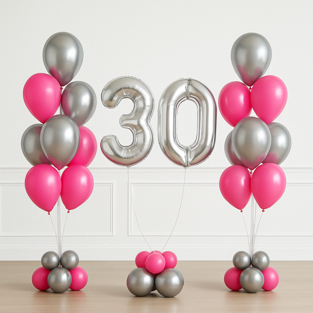 FLYING BALLOON NUMBERS WITH TWO BUNCHES